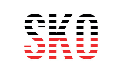 SKO three initial letter iconic line negative space minimal logo design vector template. monogram, abstract, wordmark, business, typography, minimalist, brand, company, flat, modern, unique, simple