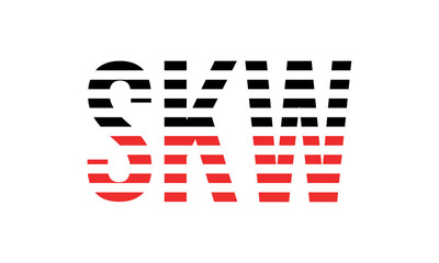 SKW three initial letter iconic line negative space minimal logo design vector template. monogram, abstract, wordmark, business, typography, minimalist, brand, company, flat, modern, unique, simple