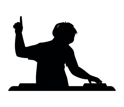 recommend clip art: dj silhouette mixing