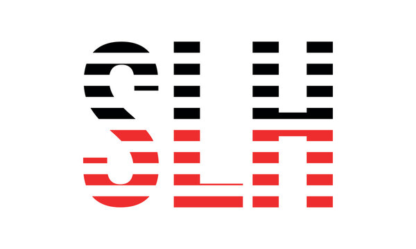 SLH three initial letter iconic line negative space minimal logo design vector template. monogram, abstract, wordmark, business, typography, minimalist, brand, company, flat, modern, unique, simple