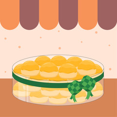 Delicious nastar cookies in jar illustration