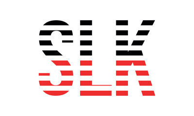 SLK three initial letter iconic line negative space minimal logo design vector template. monogram, abstract, wordmark, business, typography, minimalist, brand, company, flat, modern, unique, simple