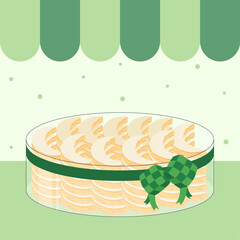 Delicious putri salju cookies in jar illustration