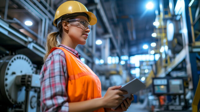 Production Facility with Industrial Engineer and Workers Implementing Lean Manufacturing
