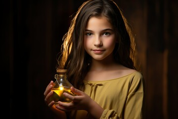 young woman photography with olive oil