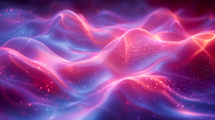 Fototapeta premium Abstract Cosmic Silk Waves - Ethereal Digital Art Background