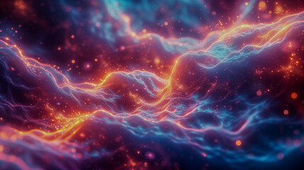 Neon Plasma Waves - Abstract Energy Flow Background