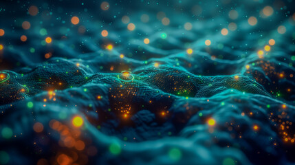 Quantum Grid Landscape - Abstract Digital Connectivity