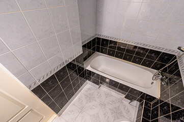 interior apartment room bathroom, sink, decorative elements, toilet. WC, sanitary unit, wash room