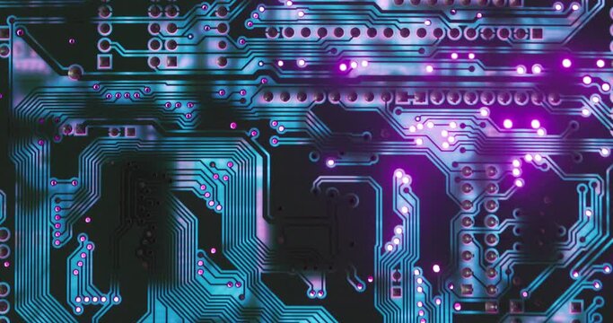 Electronic circuit board close up, background with circuit board