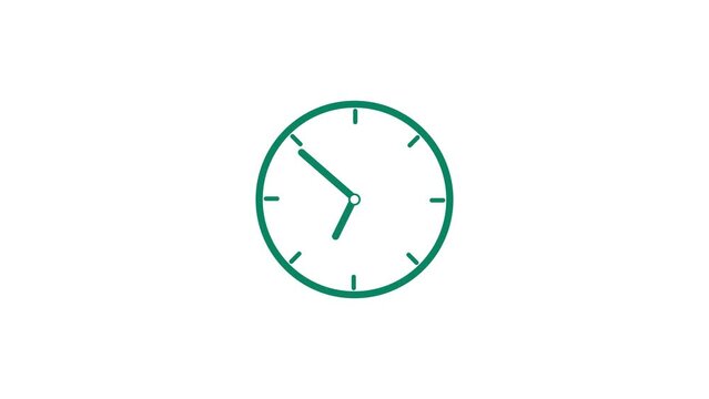 Clock icon gray color with moving arrows in 24 hour fast speed animation. Stopwatch white background 4k video.
