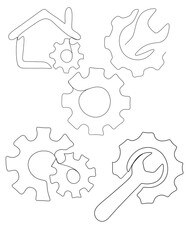 Settings icon. customize sign illustration. mechanical symbol. logo settings line art