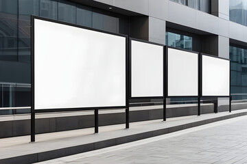 empty mockup image of blank billboard white screen posters for advertising blank photo frames
