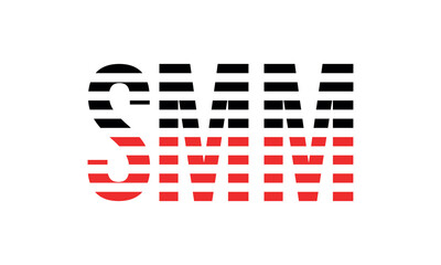 SMM three initial letter iconic line negative space minimal logo design vector template. monogram, abstract, wordmark, business, typography, minimalist, brand, company, flat, modern, unique, simple