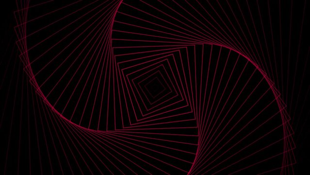 Abstract spiral spinning pink color animation. White background 4k video.