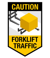 Forklift traffic sign - customer in accident