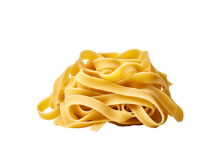 a pile of pasta on a white background