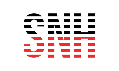 SNH three initial letter iconic line negative space minimal logo design vector template. monogram, abstract, wordmark, business, typography, minimalist, brand, company, flat, modern, unique, simple