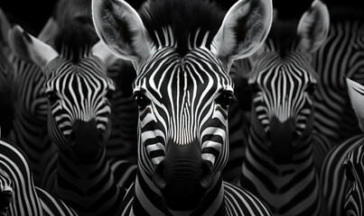 Creative background with zebras full frame.