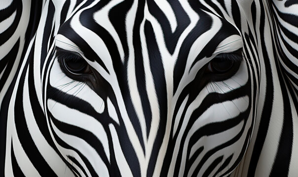 Creative image of a zebra's face on the background.