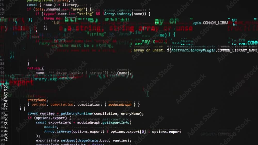 Wall mural glitch coding monitor software digital background. coding glitch data screen abstract background