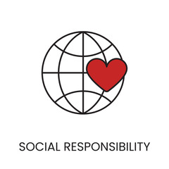 Social responsibility line icon in vector with editable stroke for packaging