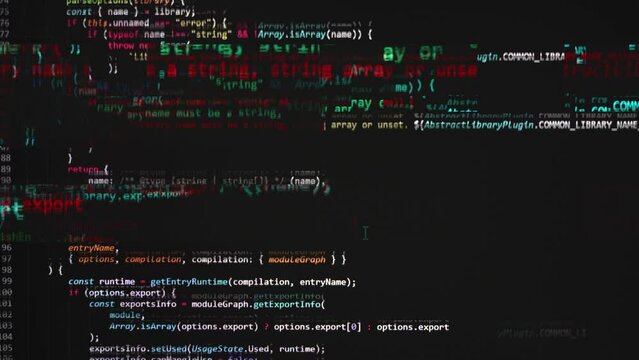 Glitch Coding monitor software digital background. Coding glitch data screen abstract background