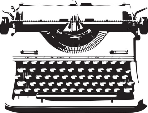 typewriter silhouette vector