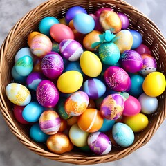 Fototapeta premium easter eggs in a basket