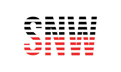 SNW three initial letter iconic line negative space minimal logo design vector template. monogram, abstract, wordmark, business, typography, minimalist, brand, company, flat, modern, unique, simple