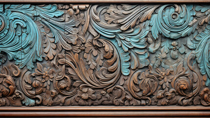 Engraved and painted wood texture architectural.