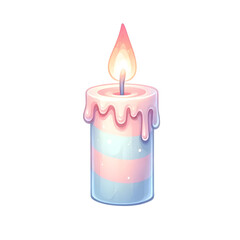 Pastel Birthday Party. Watercolor Illustration Clipart.