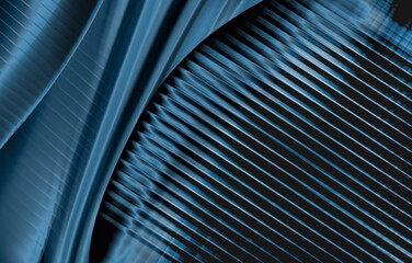 A metallic structure abstract in blue