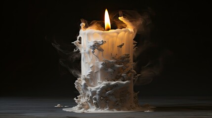 smoke blown out candle - obrazy, fototapety, plakaty