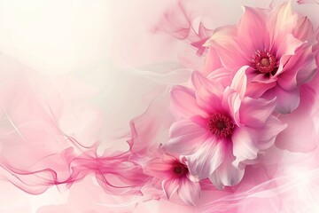 Pink flower composition, banner. Greeting card for mother's day, women's day, valentine's day, happy birthday