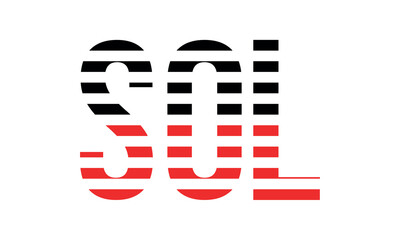 SOL three initial letter iconic line negative space minimal logo design vector template. monogram, abstract, wordmark, business, typography, minimalist, brand, company, flat, modern, unique, simple