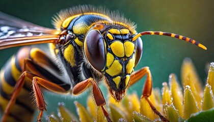 Wasp bee head macro close-up 