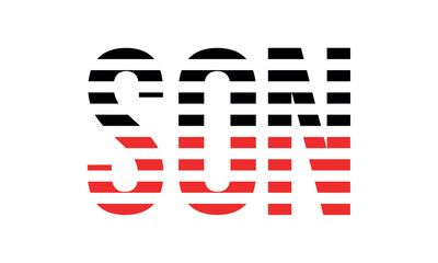 SON three initial letter iconic line negative space minimal logo design vector template. monogram, abstract, wordmark, business, typography, minimalist, brand, company, flat, modern, unique, simple