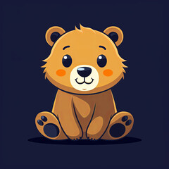 Cute baby bear cub illustration.