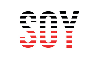 SOY three initial letter iconic line negative space minimal logo design vector template. monogram, abstract, wordmark, business, typography, minimalist, brand, company, flat, modern, unique, simple