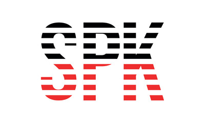 SPK three initial letter iconic line negative space minimal logo design vector template. monogram, abstract, wordmark, business, typography, minimalist, brand, company, flat, modern, unique, simple