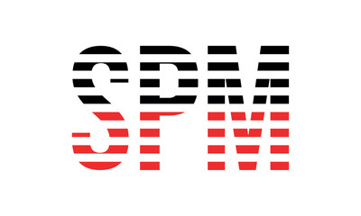 SPM three initial letter iconic line negative space minimal logo design vector template. monogram, abstract, wordmark, business, typography, minimalist, brand, company, flat, modern, unique, simple