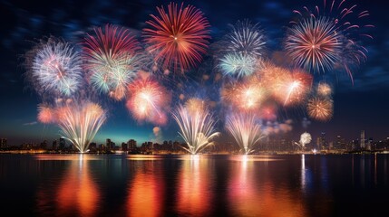 Fototapeta na wymiar america fireworks july fourth holiday