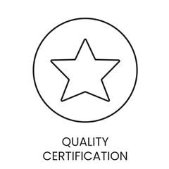 Quality certification line icon in vector with editable stroke for packaging