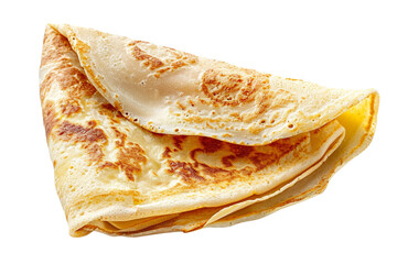 French crepe folded into a triangle shape isolated on transparent or white background, png - obrazy, fototapety, plakaty