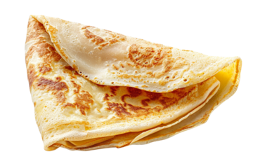 French crepe folded into a triangle shape isolated on transparent or white background, png