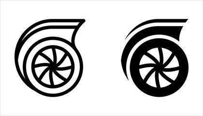 Turbo icon set. Turbo sign. Turbo symbol. isolated on white background