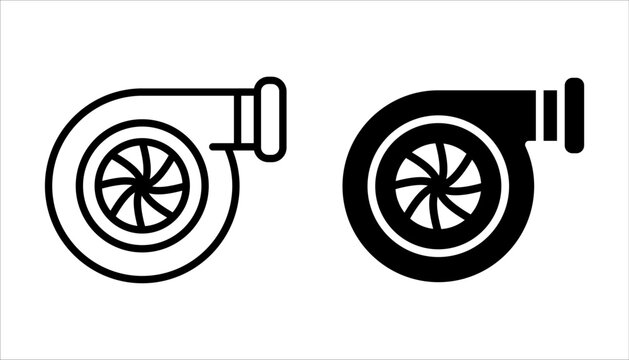 Turbo icon set. Turbo sign. Turbo symbol. isolated on white background