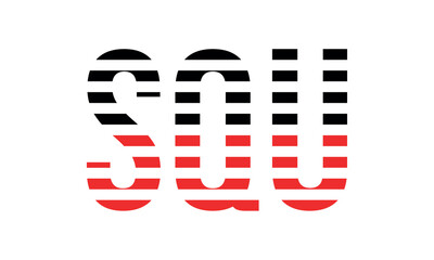 SQU three initial letter iconic line negative space minimal logo design vector template. monogram, abstract, wordmark, business, typography, minimalist, brand, company, flat, modern, unique, simple