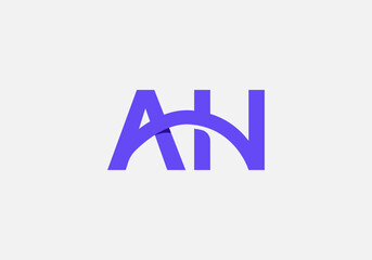 Logo letter A and N connected with bridge shape, logo minimalist, modern, simple, typography, editable color